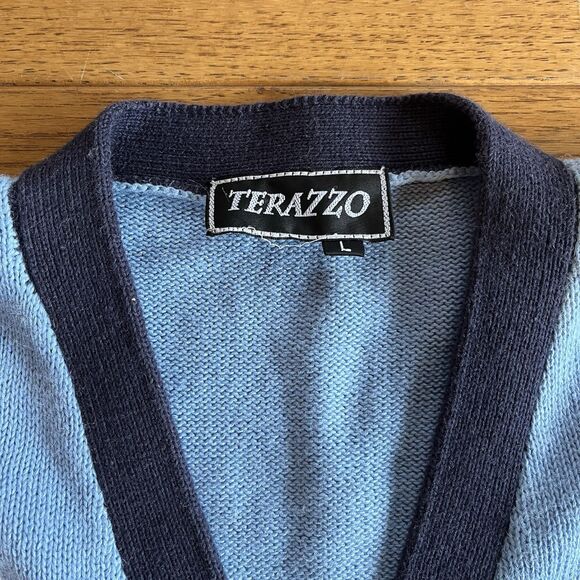 Vintage L Cardigan Sweater Lighthouse Sailing Sailboat Coastal Maritime Seaside - Picture 3 of 8